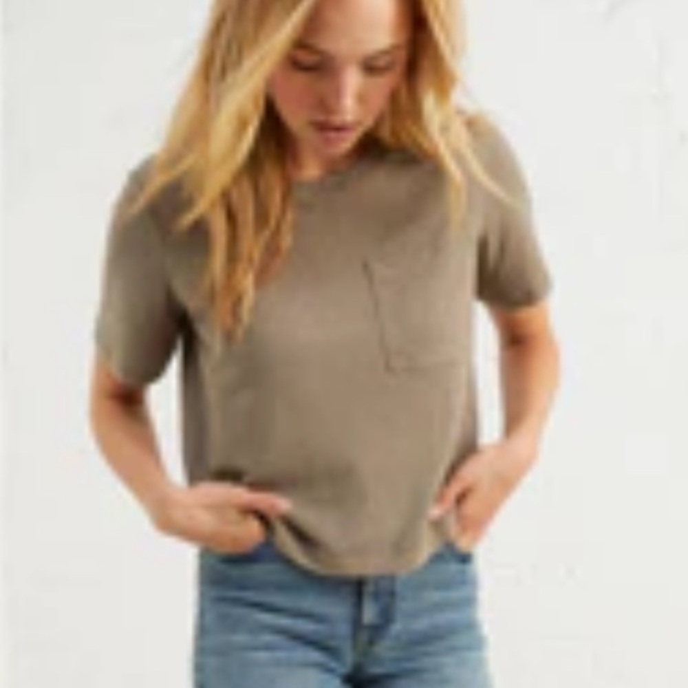 UpWest Cropped and Boxy Hemp Tee- in Seafoam *NWT - Picture 6 of 7